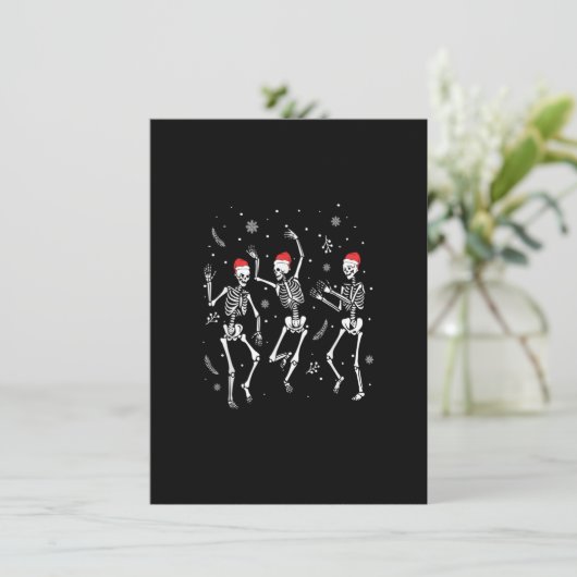 Dancing Skeleton Christmas 2021 Spooky Funny Chris Kaart (Staand voorkant)
