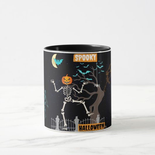 Dancing Skeleton Coffee Cup Mok (Midden)
