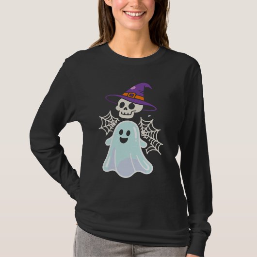 Dancing Skeleton Drôle Halloween T-shirt crâne (Devant)