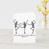 Dancing Skeleton Dry Bones Come Alive Christian Ha Kaart (Gele Bloem)