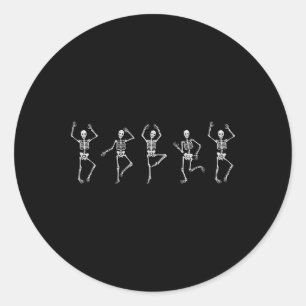 Dancing Skeleton Funny Halloween Kostuum Skull Dan Ronde Sticker