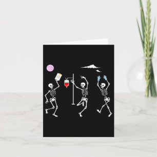 Dancing Skeleton Funny Nurse Skeleton Halloween He Kaart
