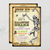 Dancing Skeleton Halloween fêtes Invitations (Devant / Derrière)