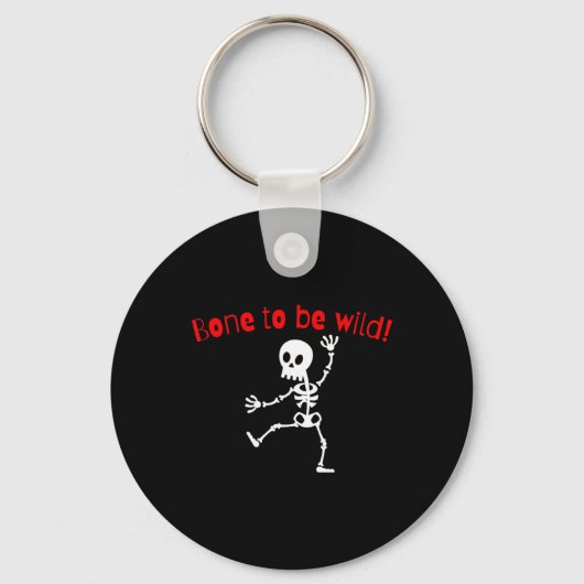 Dancing Skeleton Halloween Funny Bone Wild Sleutelhanger (Voorkant)