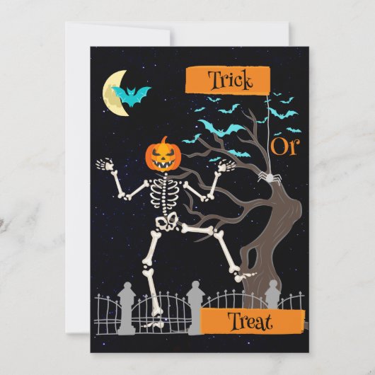 Dancing Skeleton Halloween Invitation (Devant)