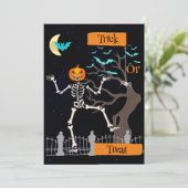 Dancing Skeleton Halloween Invitation (Debout devant)