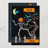 Dancing Skeleton Halloween Invitation (Devant / Derrière)