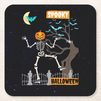 Dancing Skeleton Halloween Papier Onderzetters