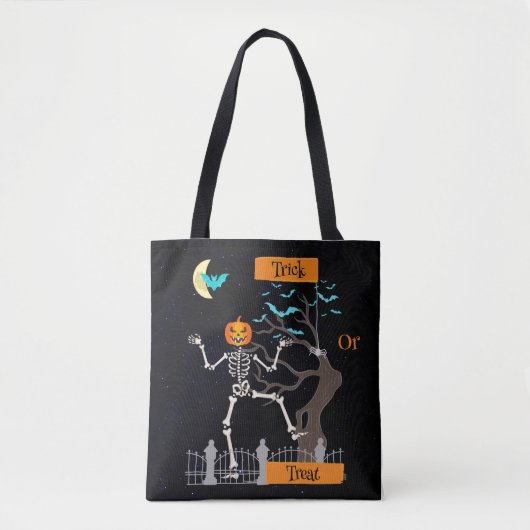 Dancing Skeleton Halloween Sac fourre-tout (Devant)
