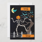 Dancing Skeleton Halloween uitnodiging (Voorkant)