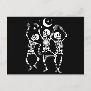 Dancing Skeleton Happy Halloween Herfst Skull Briefkaart