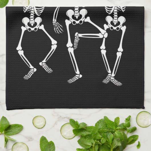 Dancing Skeleton Happy Halloween Herfst Skull Theedoek (Gevouwen)