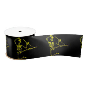 DANCING SKELETON MET TOP HAT RIBBON CUSTOM LINT