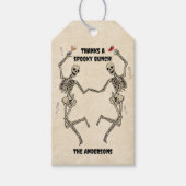 Dancing Skeleton Spooky Gothic Halloween Cadeaulabel (Voorkant)