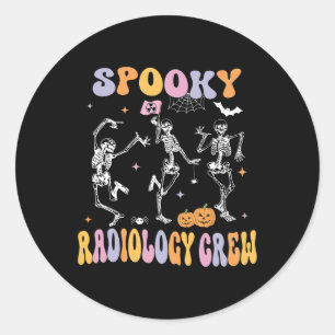 Dancing Skeleton Spooky Radiology Crew X-ray Tech Ronde Sticker