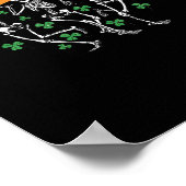 Dancing Skeleton St Paddy's Day Ierse bier drinken Poster (Hoek)
