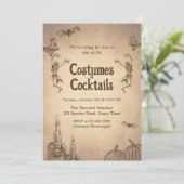 Dancing Skeleton Vintage Halloween Invitation (Debout devant)