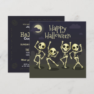 Dancing Skeletons Costume Party   Invitation