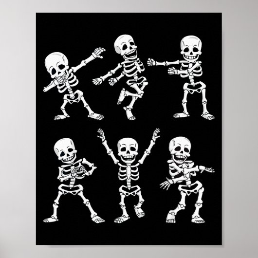 Dancing Skeletons Dance Challenge Boys Girl Kids H Poster (Voorkant)