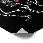 Dancing Skeletons Drinking Wine Lover Funny Hallow Poster (Hoek)