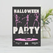 Dancing Skeletons Halloween Party Invitation Card (Debout devant)