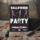 Dancing Skeletons Halloween Party Invitation Card
