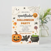 Dancing Skeletons Halloween Party Uitnodiging (Staand voorkant)