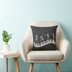 Dancing Skeletons Toetsenbord Muziek Leraar T-shir Kussen