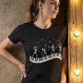 Dancing Skeletons Toetsenbord Muziek Leraar T-shir T-shirt