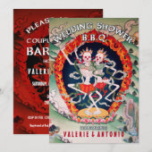 Dancing Skeletons Trouwdouche BBQ Uitnodigingen (Voorkant / Achterkant)