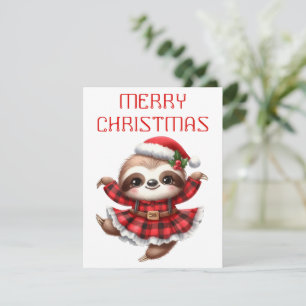 Dancing Sloth Pup - Kerst Kaart