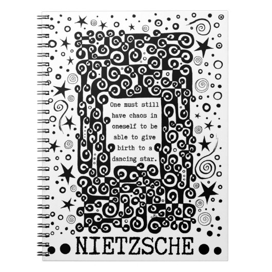 Dancing STAR quote van Nietzsche Notitieboek (Voorkant)