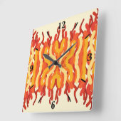 Dancing Sunburst Pop van kleur Abstracte kunst Vierkante Klok (Hoek)
