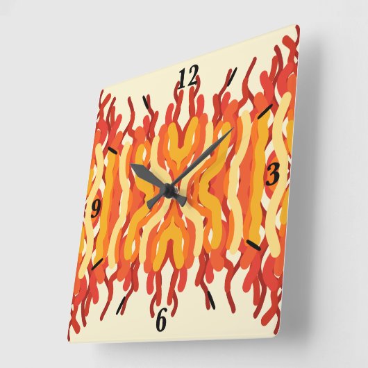 Dancing Sunburst Pop van kleur Abstracte kunst Vierkante Klok (Hoek)
