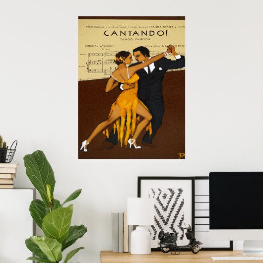 Dancing Tango Couple Poster (Bureau à domicile)