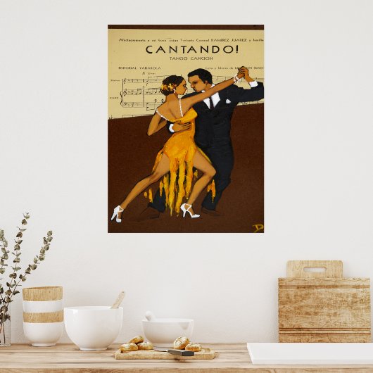 Dancing Tango Couple Poster (Cuisine)