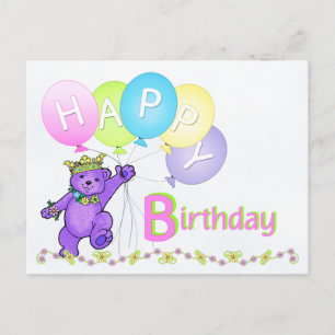 Dancing Teddy Bear Happy Birthday Briefkaart