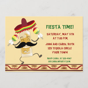 Dancing Tequila Bottle Fiesta Kaart