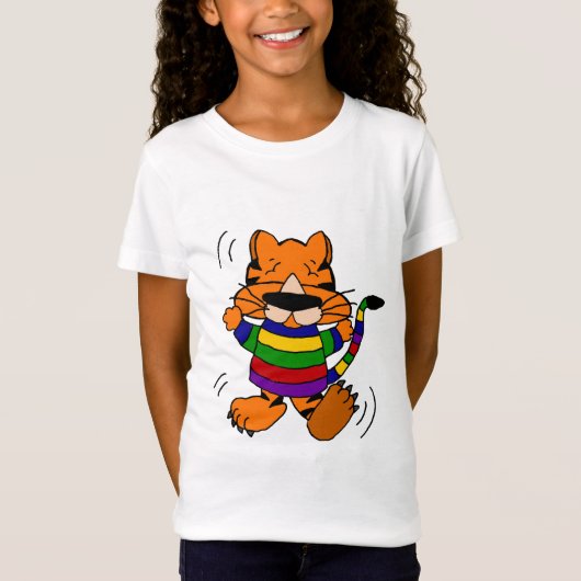 Dancing Tiger Cat T-shirt (Voorkant)