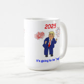 Dancing Trump Design beroemd gemaakt door Yuge Koffiemok (Voorkant rechts)