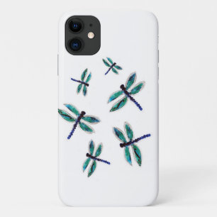 Dancing Turquoise Dragonfly Bugs iPhone 11 Hoesje