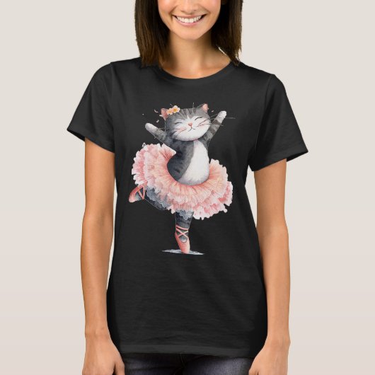 Dancing Tutu Cat Costume For Cats Lovers T-shirt (Voorkant)