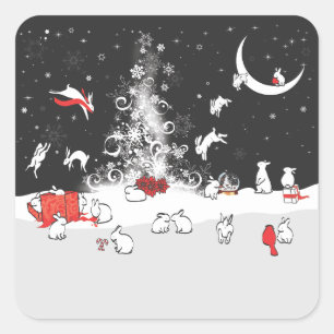 DANCING VIERKANTE STICKER