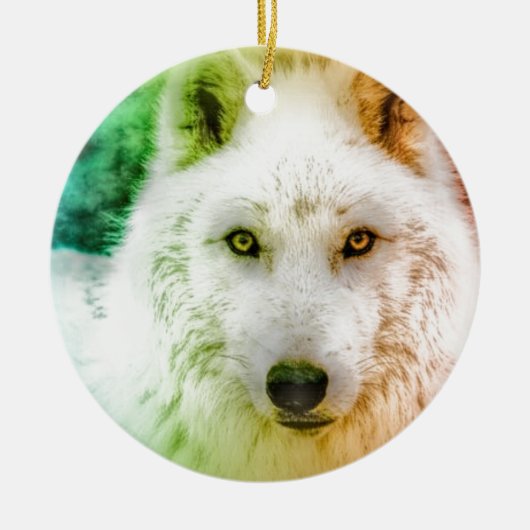 Dancing Wolf Keramisch Ornament (Voorkant)