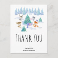 Dancing Woodland Animals Waterverf Dank u