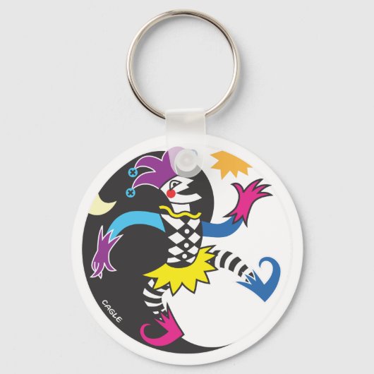 Dancing yinyang jester sleutelhanger (Voorkant)