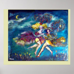 DANCTIE IN DE NACHT Venetiaanse Masquerade Dancers Poster