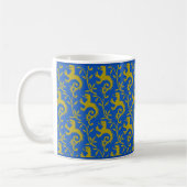 dande-lions médiéval sur tasse de café bleu (Gauche)