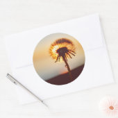 dandeliakelbloem ronde sticker (Envelop)