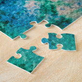 Dandelion abstracte waterverf geschilderd legpuzzel (Zijkant)